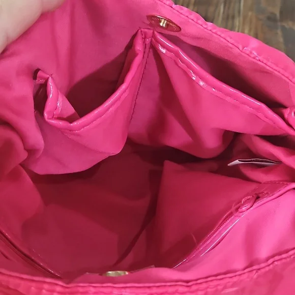 Chico's Gorgeous Hot Pink Quilted Chain‎ Shoulder Bag - Picture 8 of 11